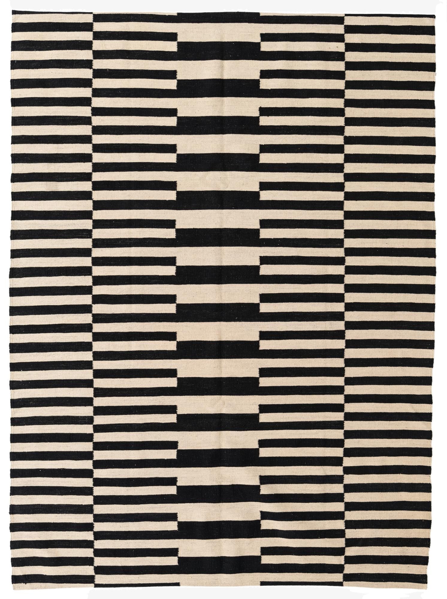  5' 9 x 7' 9  Hand Woven Kilim Modern Wool Rug