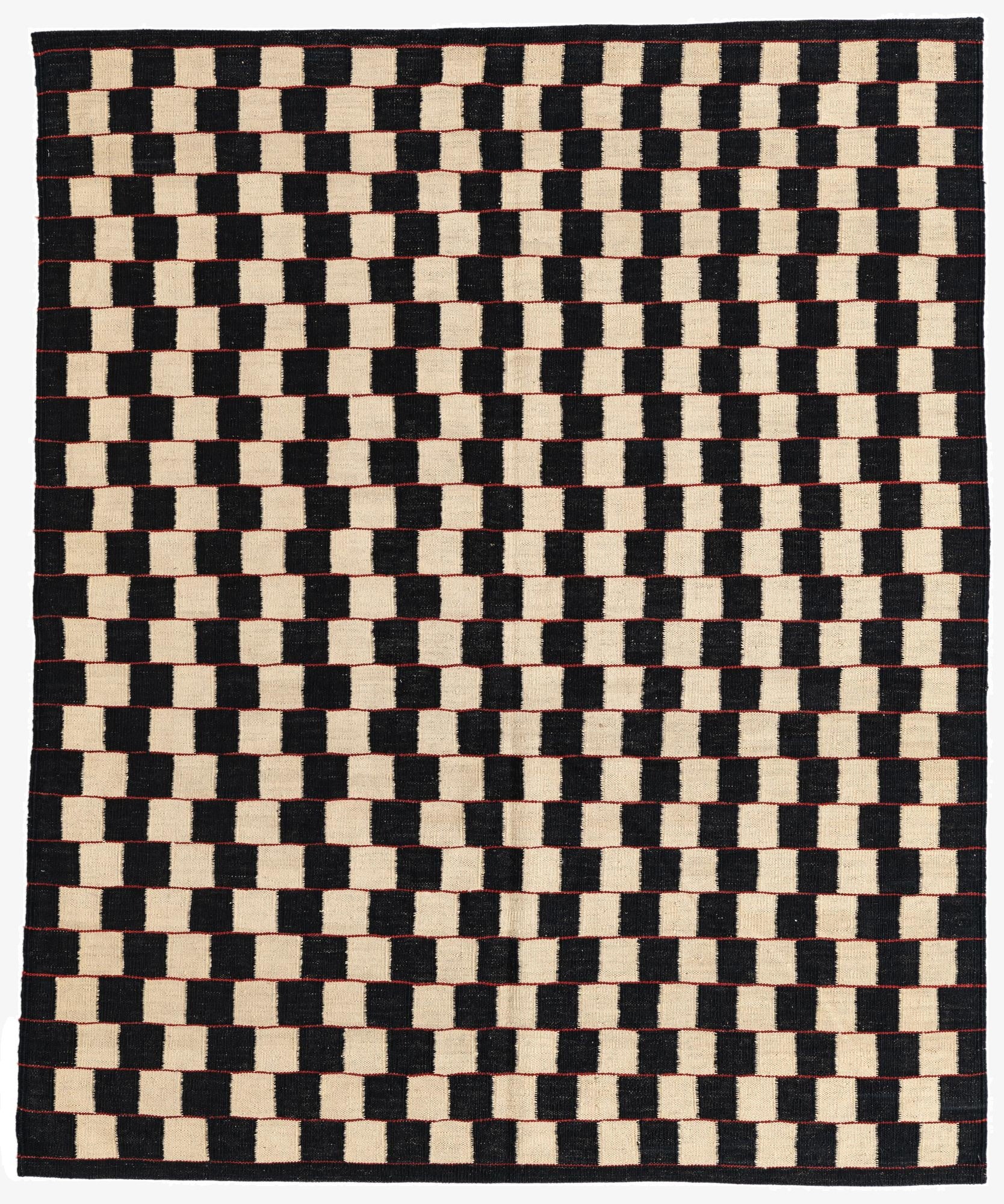  5' 2 x 6' 3  Hand Woven Kilim Modern Wool Rug
