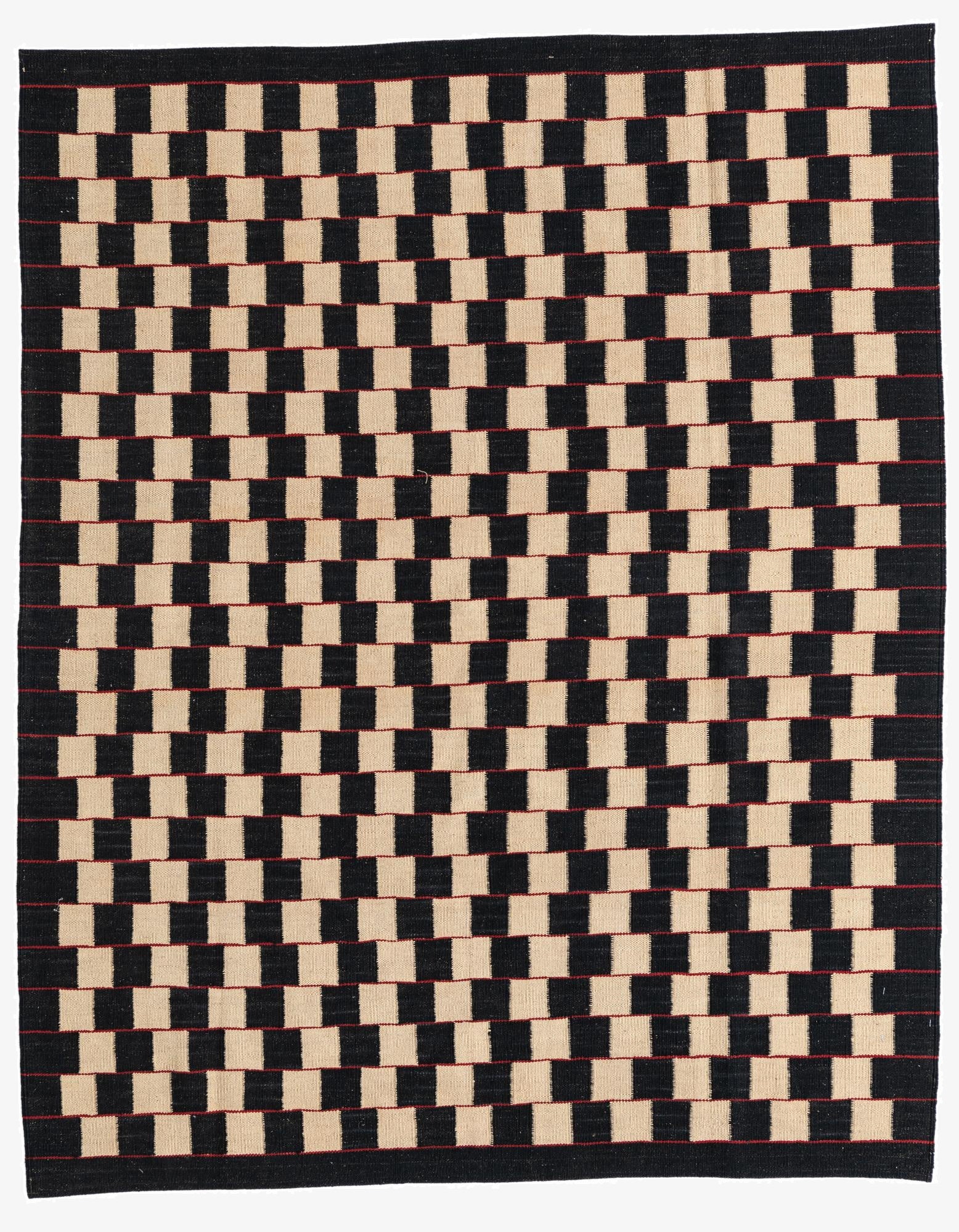  5' 2 x 6' 3  Hand Woven Kilim Modern Wool Rug