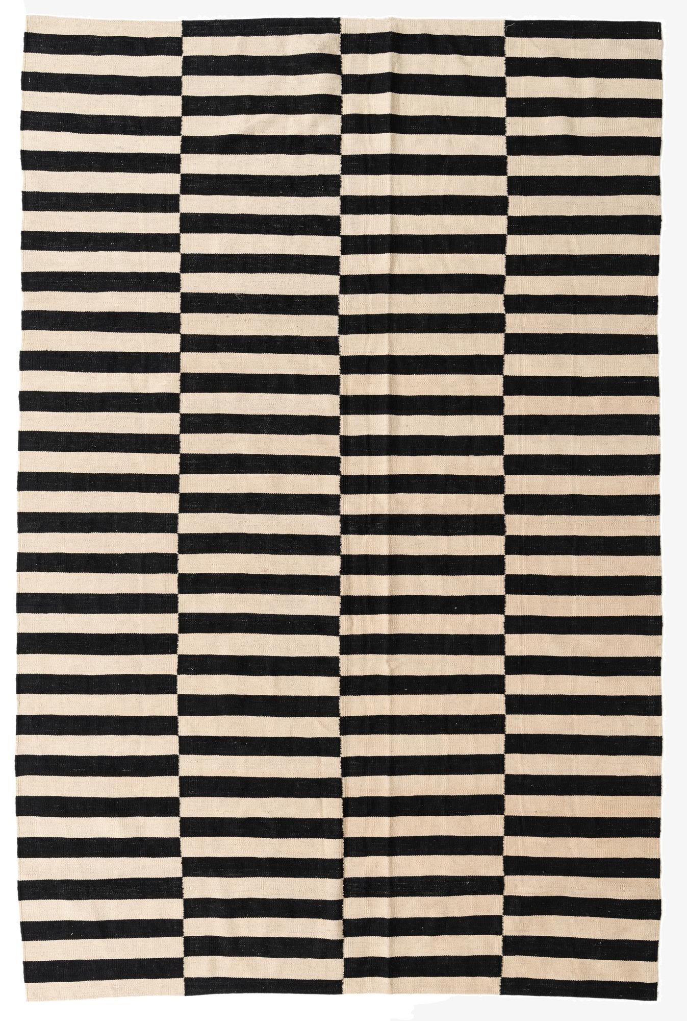  6' 5 x 9' 9  Hand Woven Kilim Modern Wool Rug