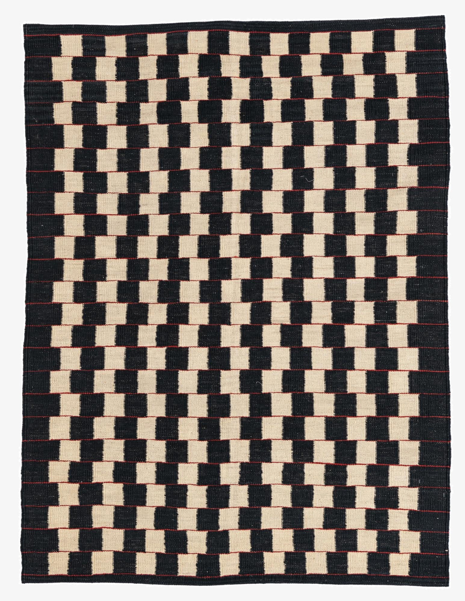  4' 3 x 5' 7  Hand Woven Kilim Modern Wool Rug