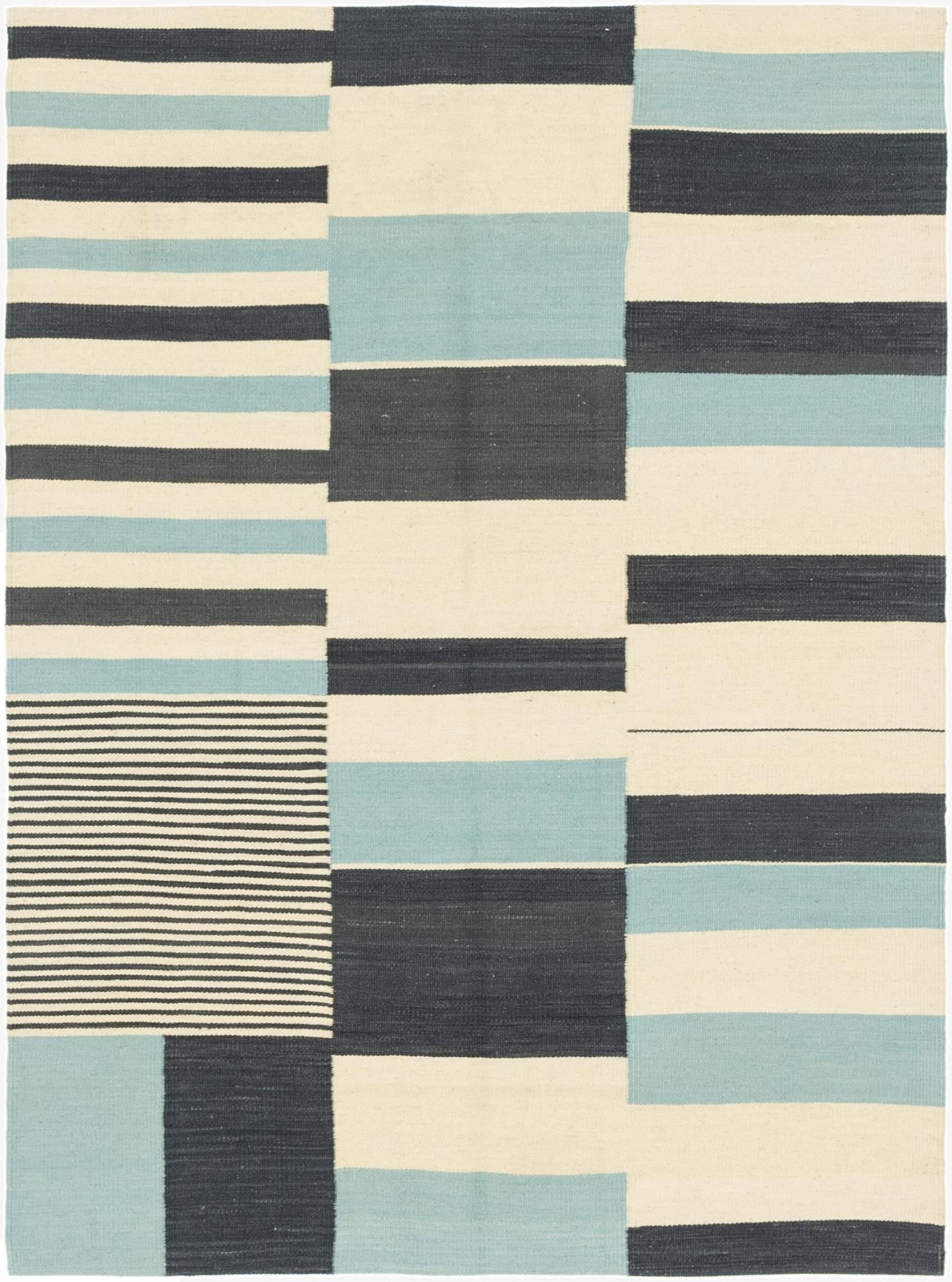  4' 3 x 5' 10  Hand Woven Kilim Modern Wool Rug