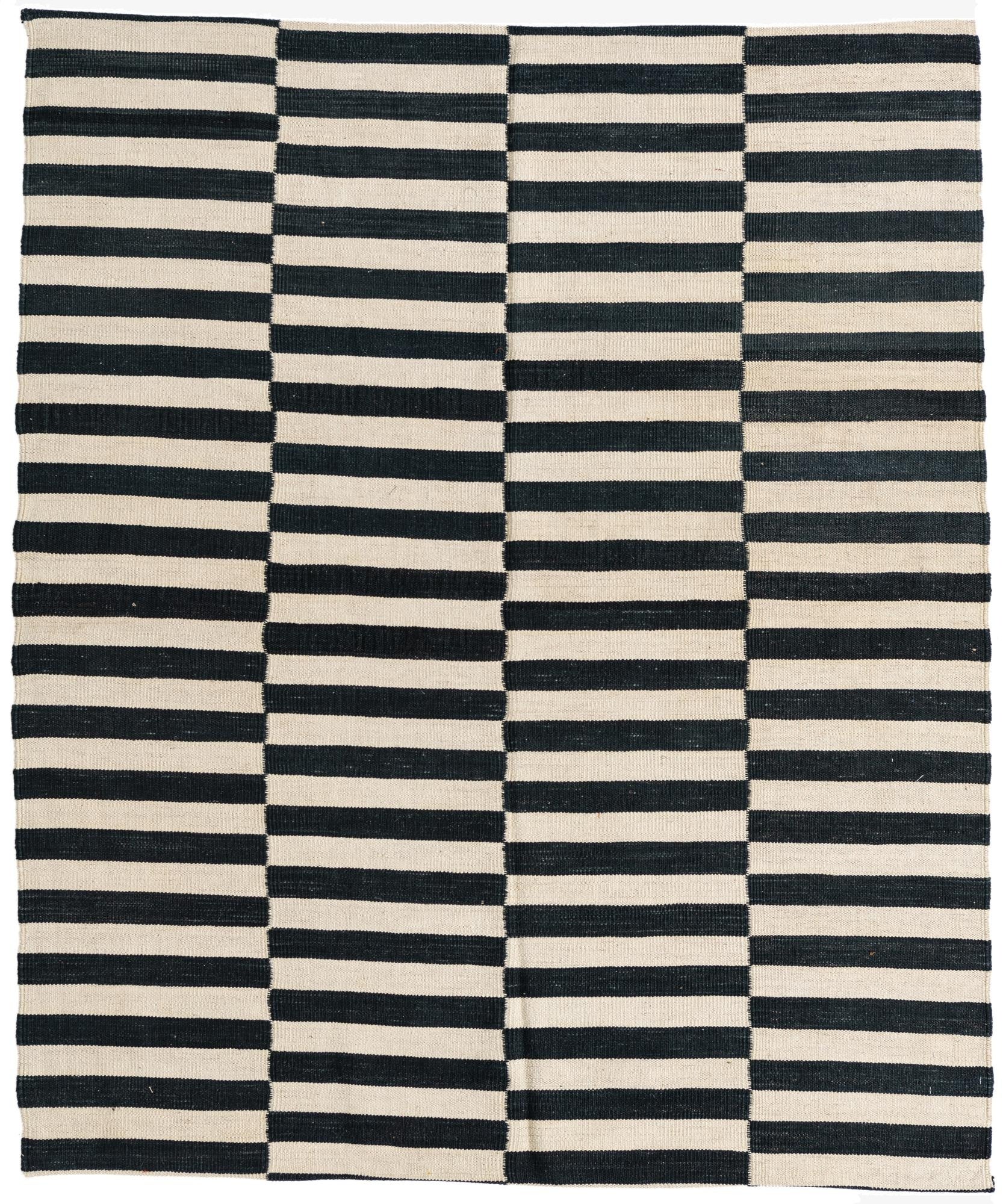  5' 2 x 6' 2  Hand Woven Kilim Modern Wool Rug