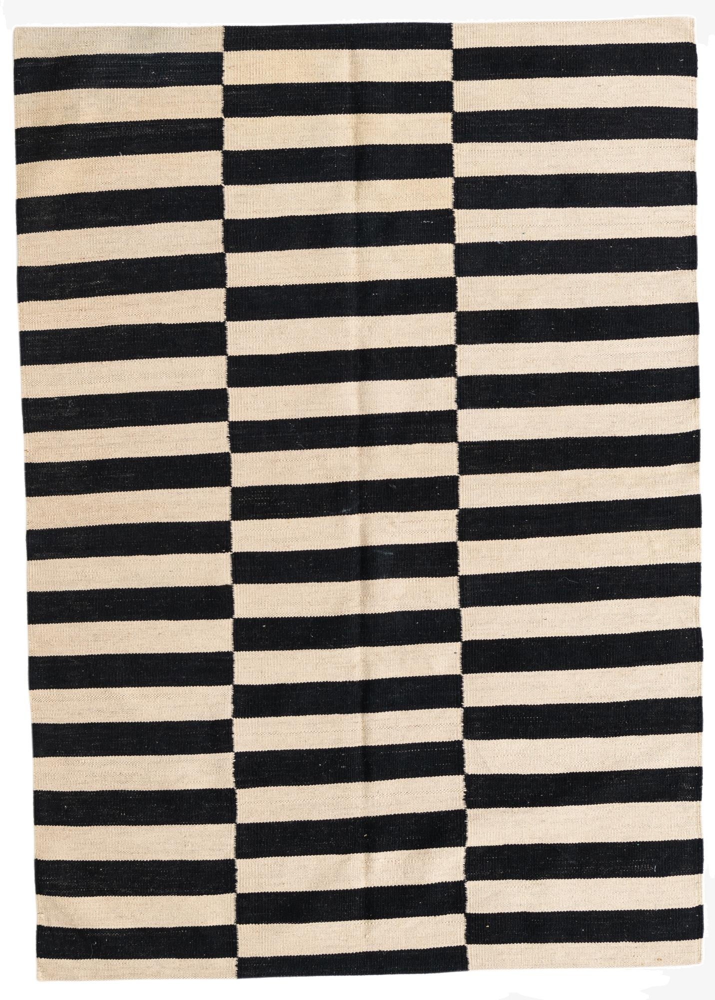  4' x 5' 8  Hand Woven Kilim Modern Wool Rug