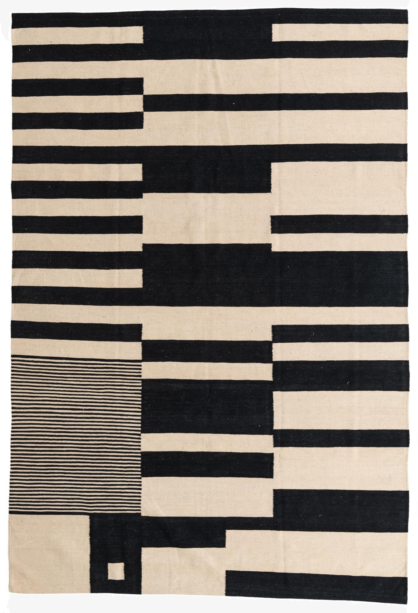  6' 7 x 9' 9  Hand Woven Kilim Modern Wool Rug