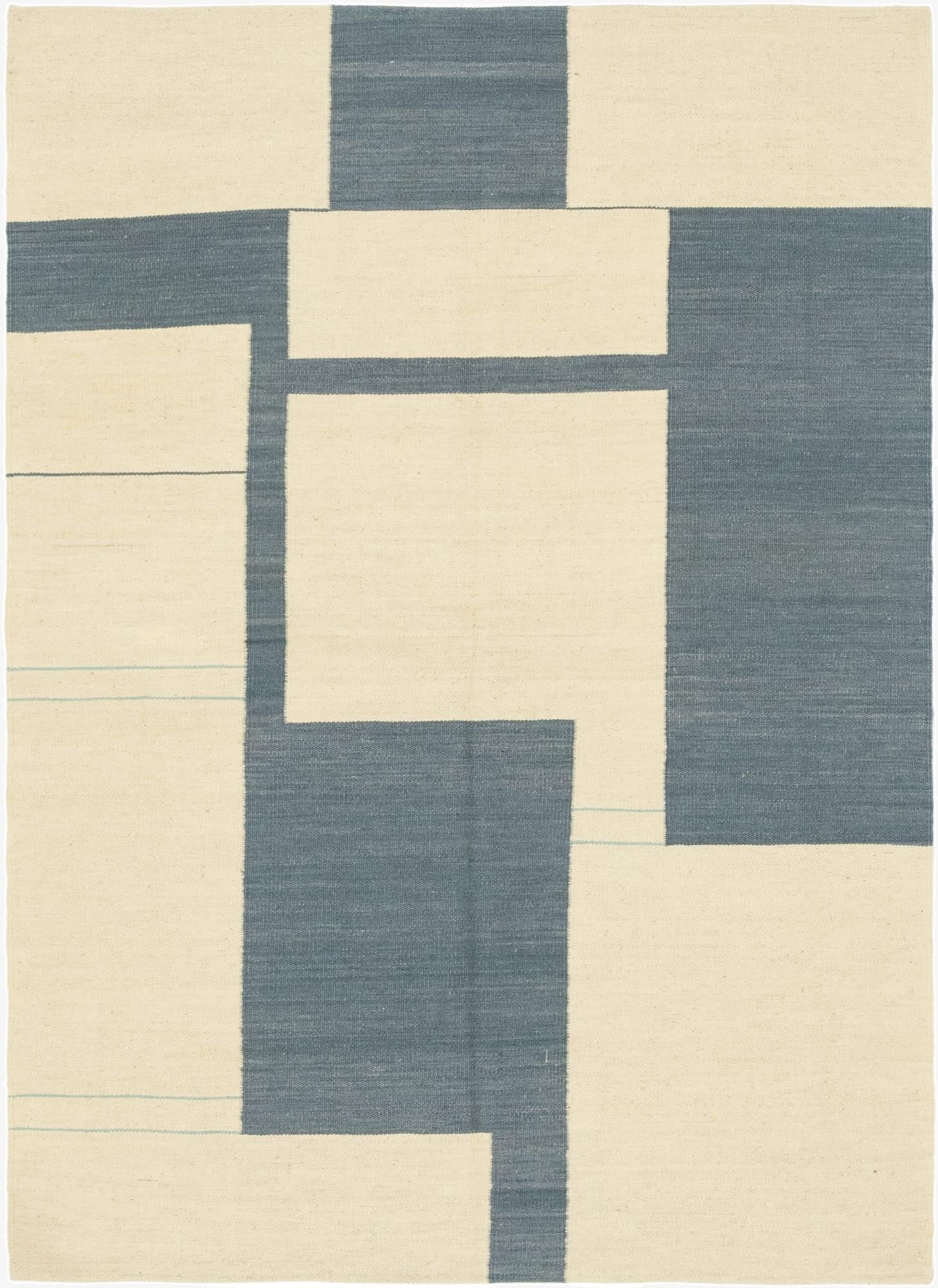  4' 3 x 5' 9  Hand Woven Kilim Modern Wool Rug