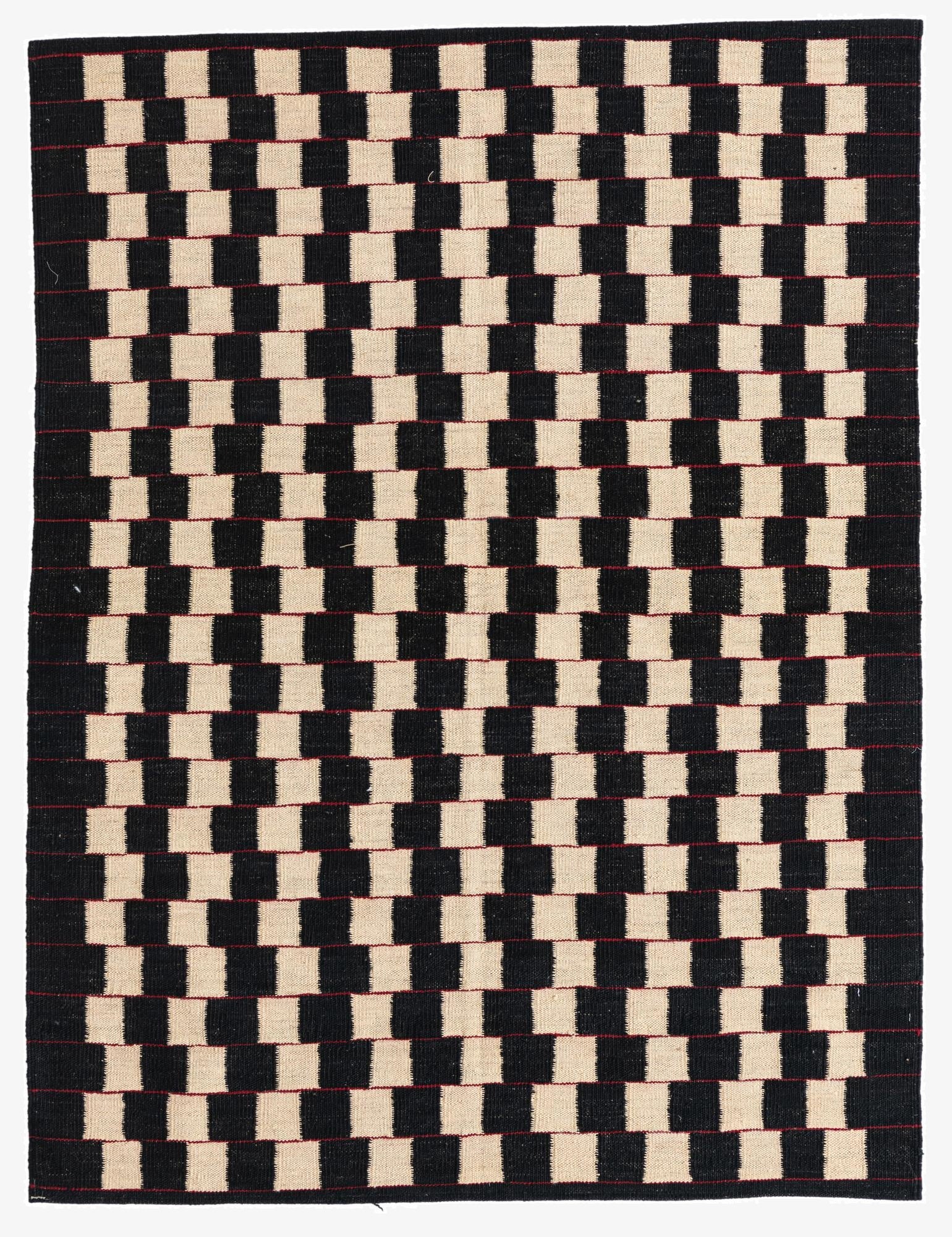  4' 4 x 5' 8  Hand Woven Kilim Modern Wool Rug