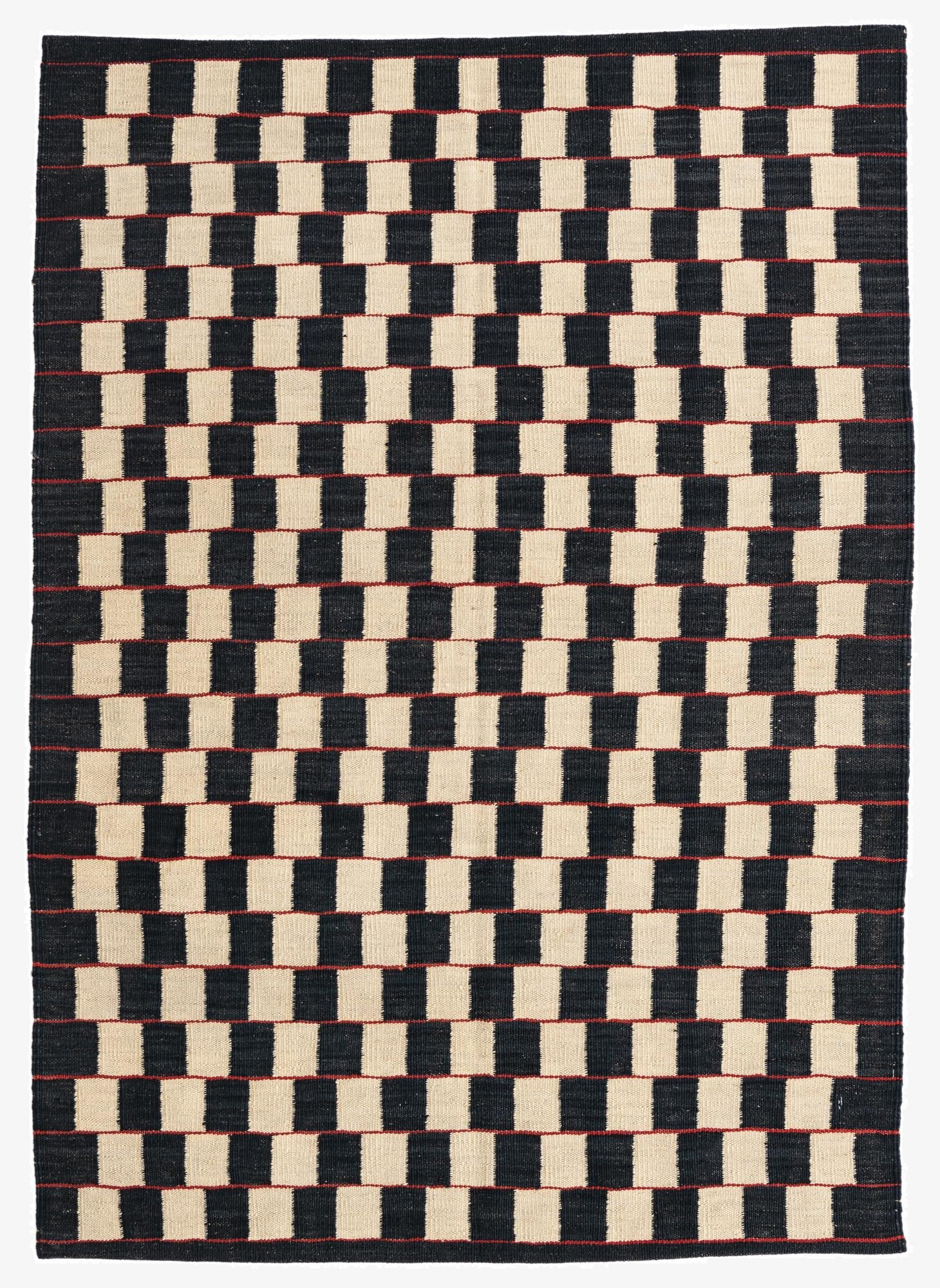  4' 2 x 5' 9  Hand Woven Kilim Modern Wool Rug