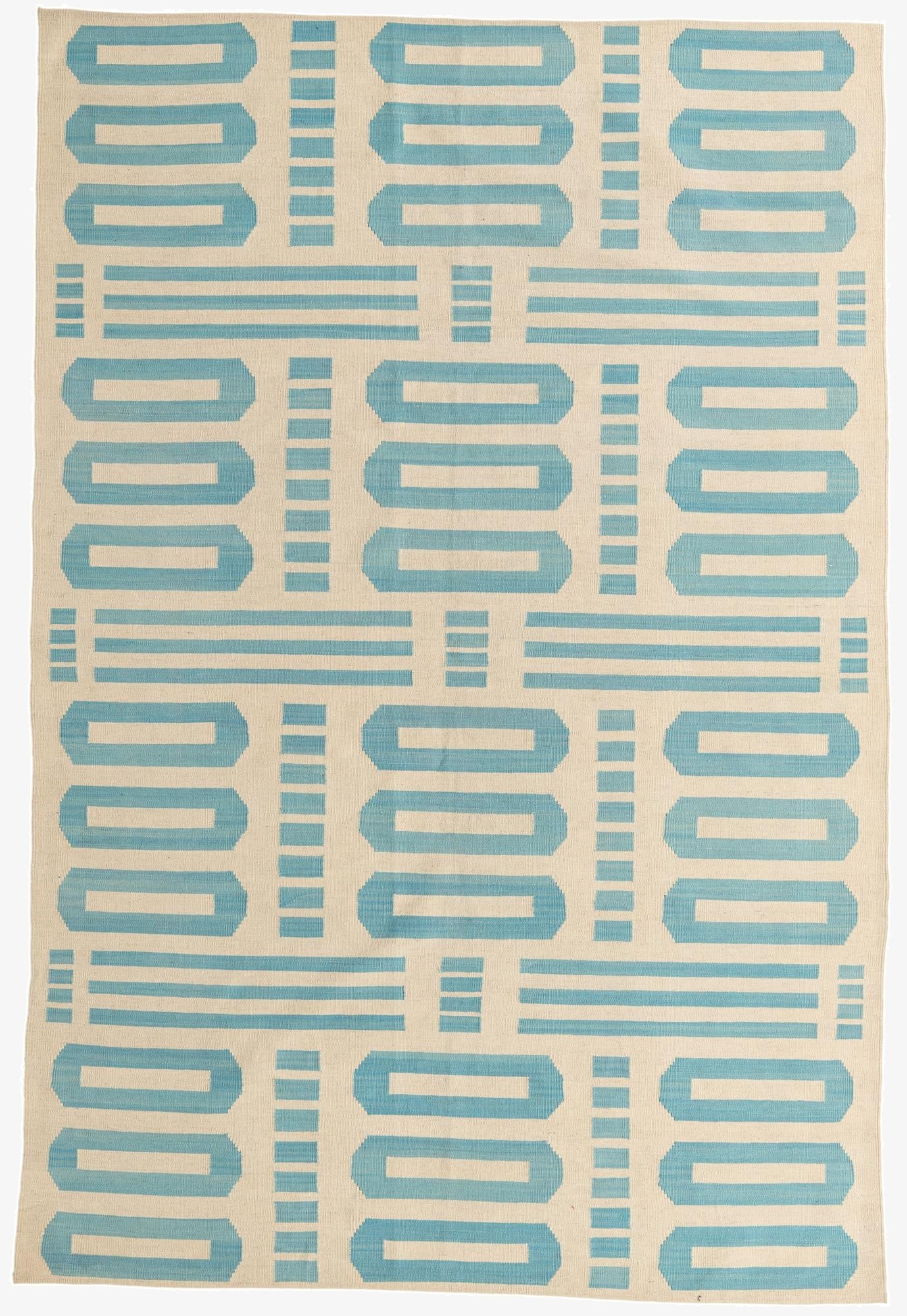  6' 7 x 9' 9  Hand Woven Kilim Modern Wool Rug