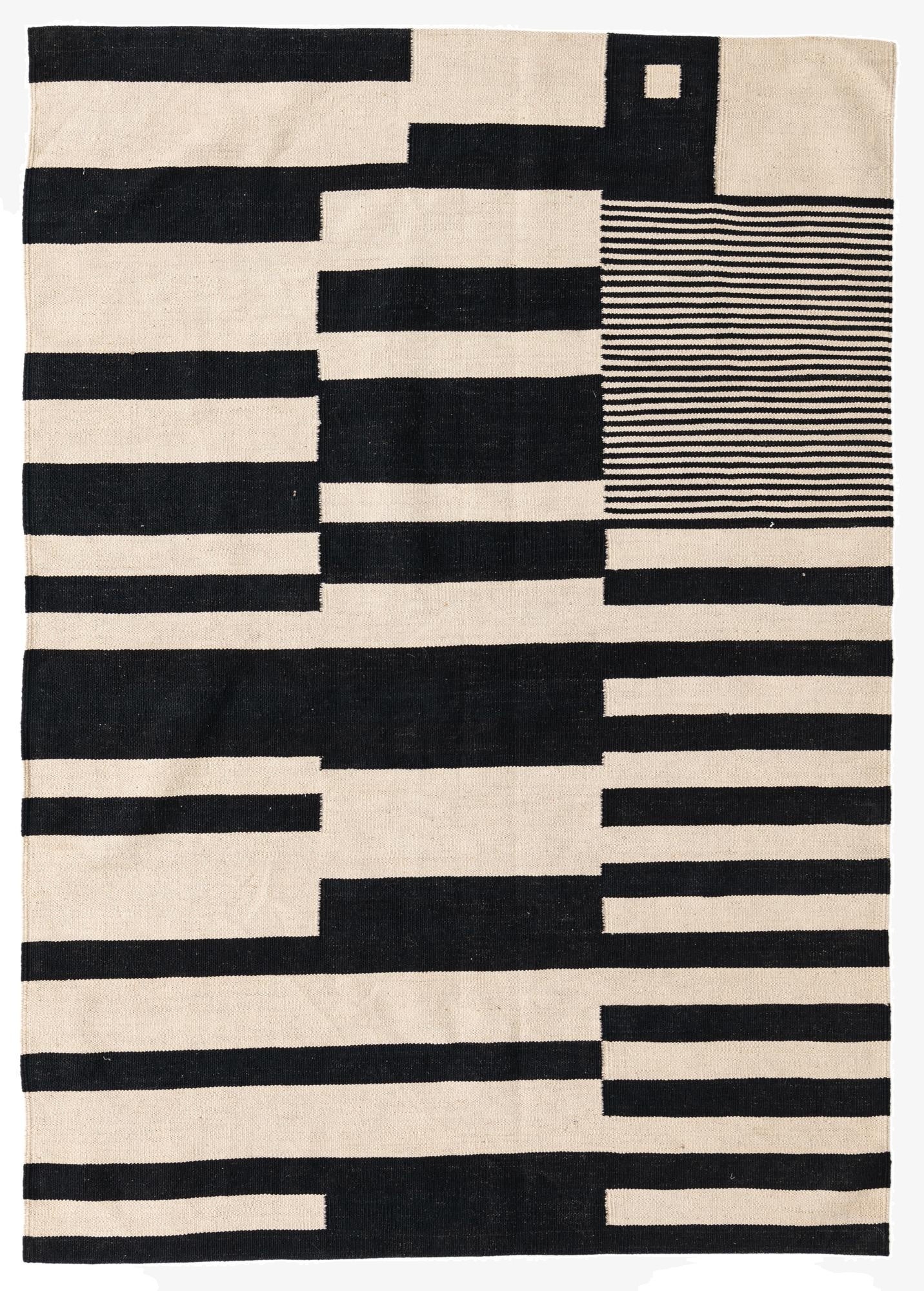  4' 8 x 6' 6  Hand Woven Kilim Modern Wool Rug