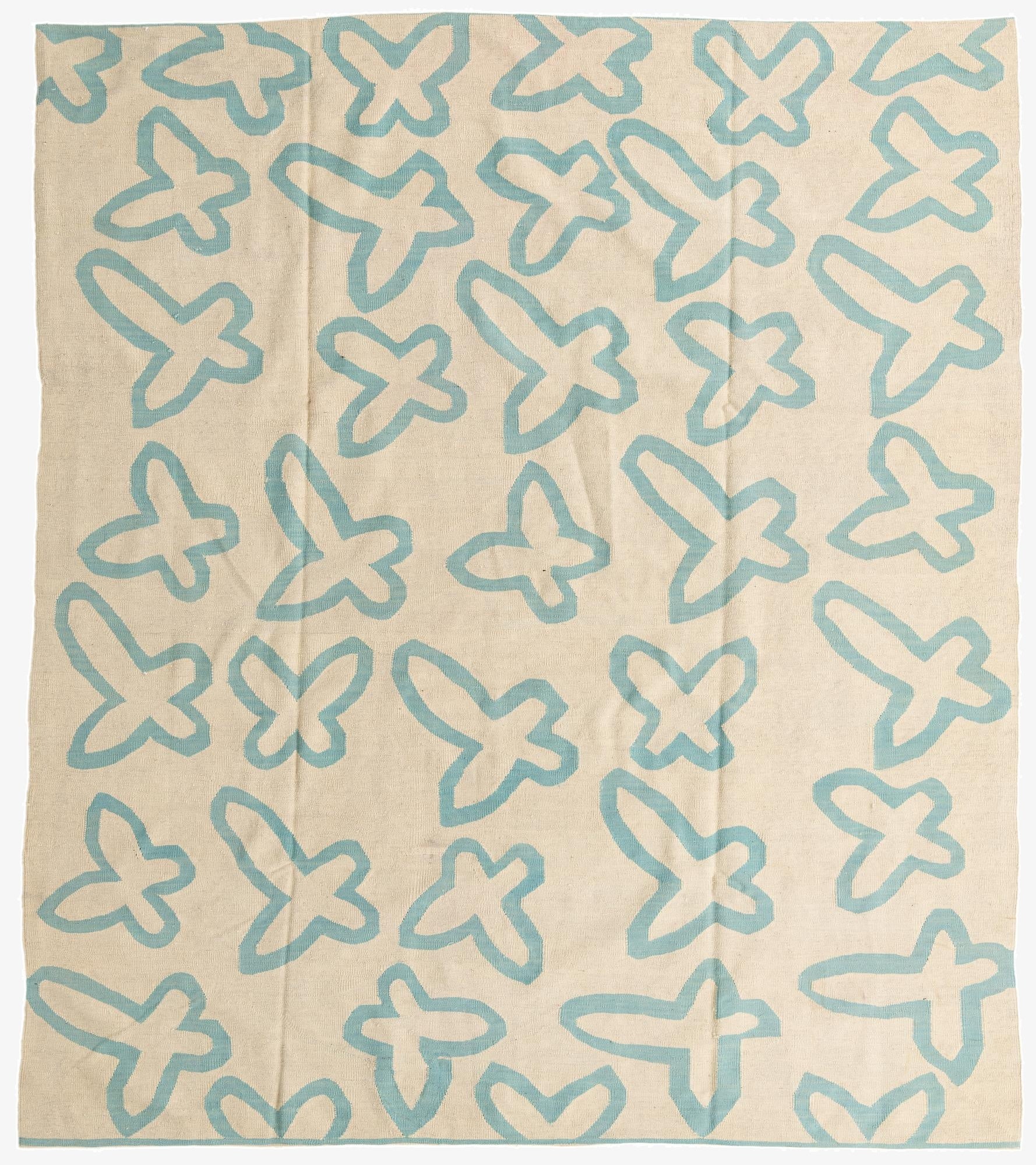  8' 5 x 9' 7  Hand Woven Kilim Modern Wool Rug