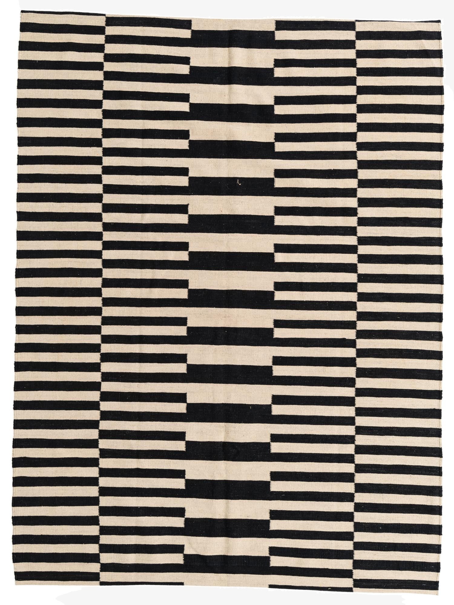  5' 8 x 7' 7  Hand Woven Kilim Modern Wool Rug