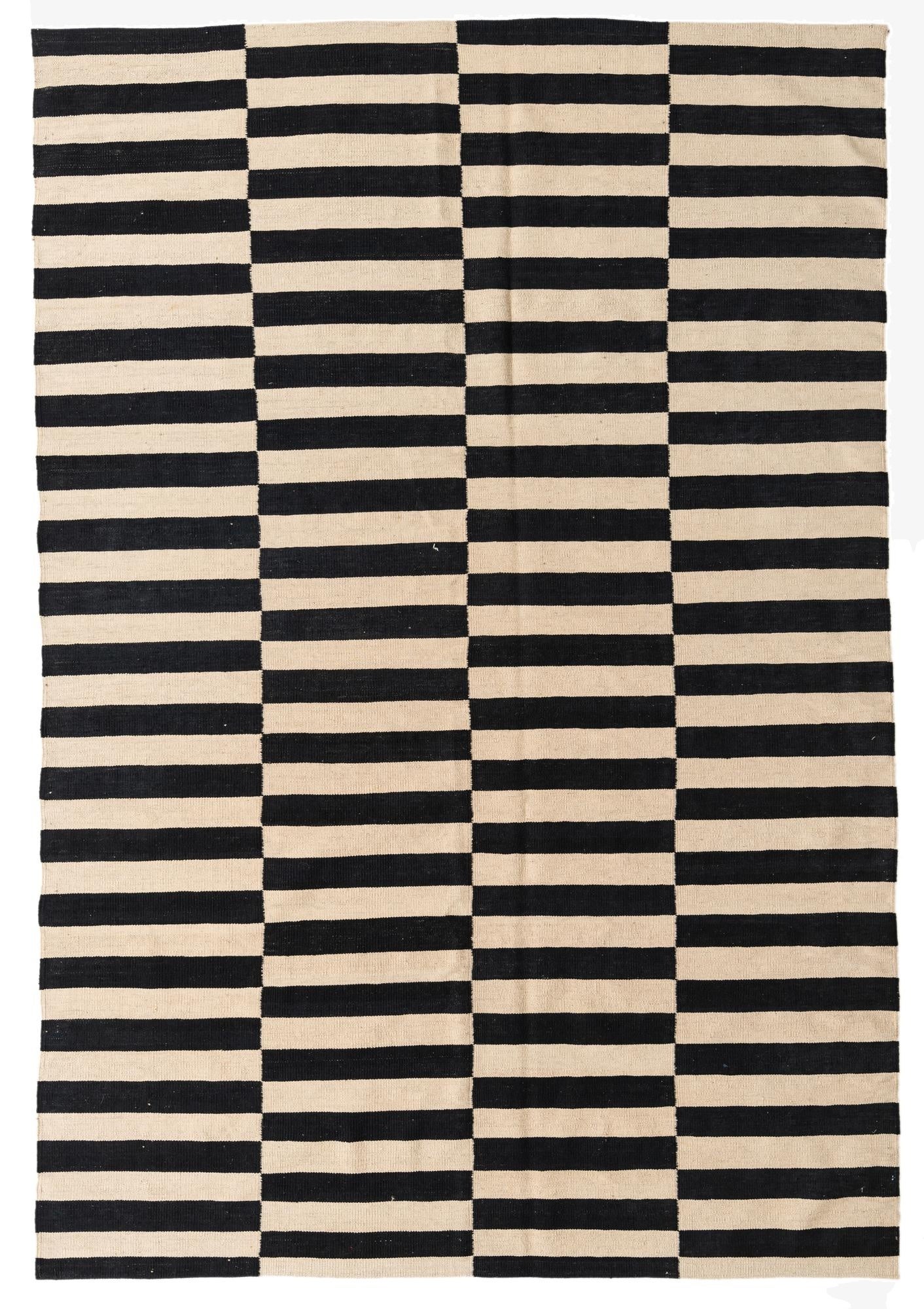 6' 7 x 9' 8  Hand Woven Kilim Modern Wool Rug
