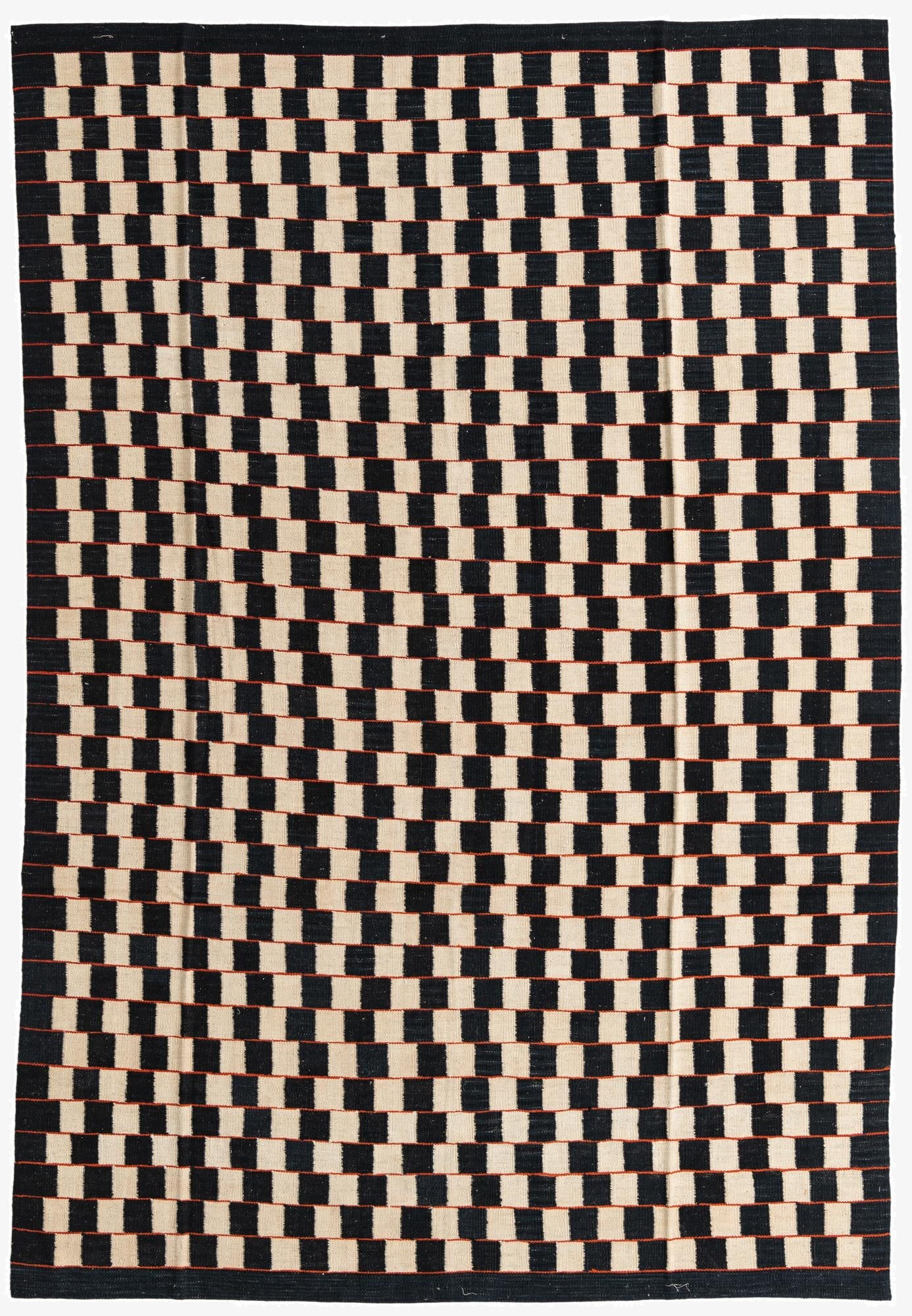  6' 8 x 9' 7  Hand Woven Kilim Modern Wool Rug