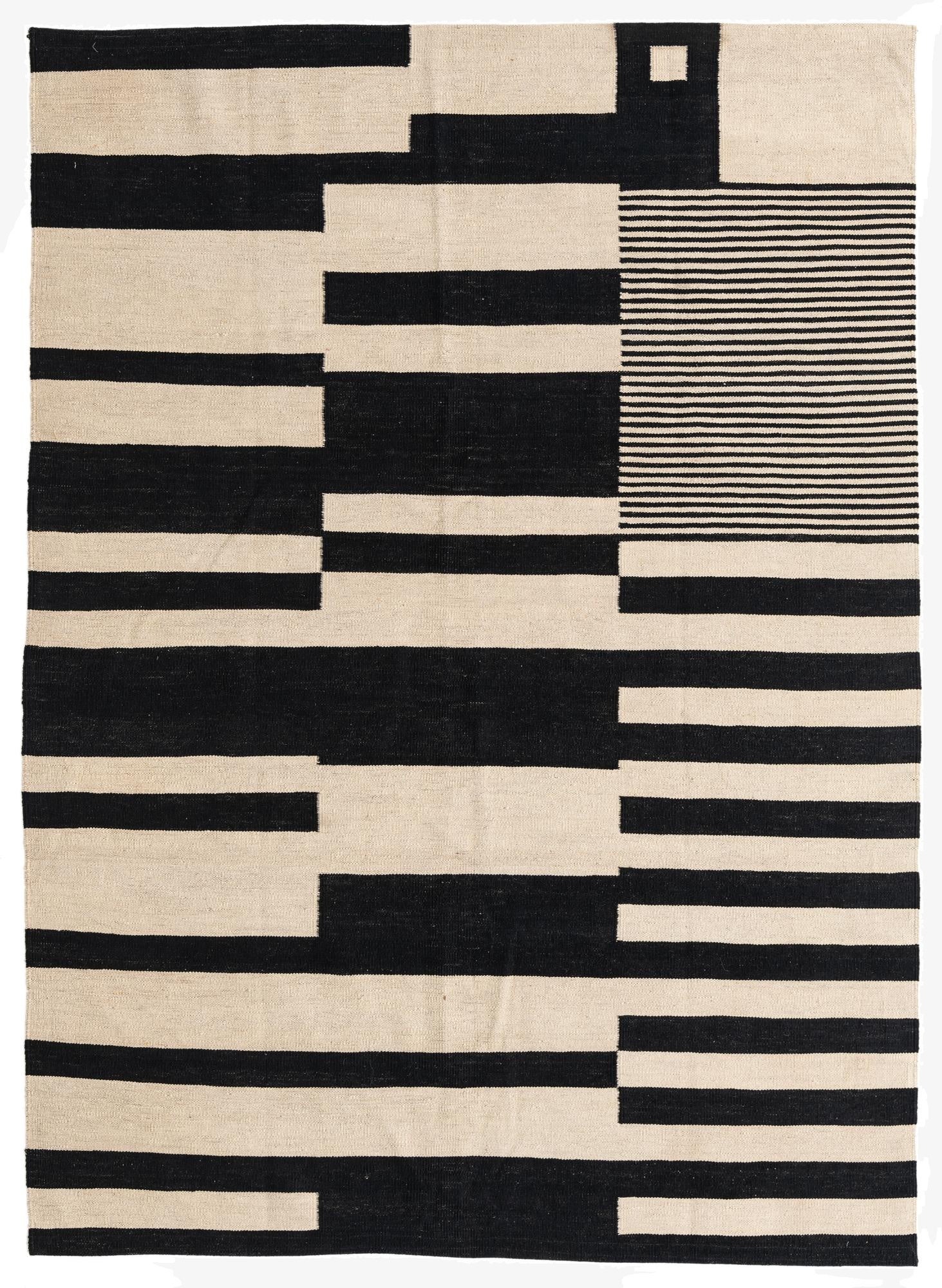  5' 8 x 7' 9  Hand Woven Kilim Modern Wool Rug