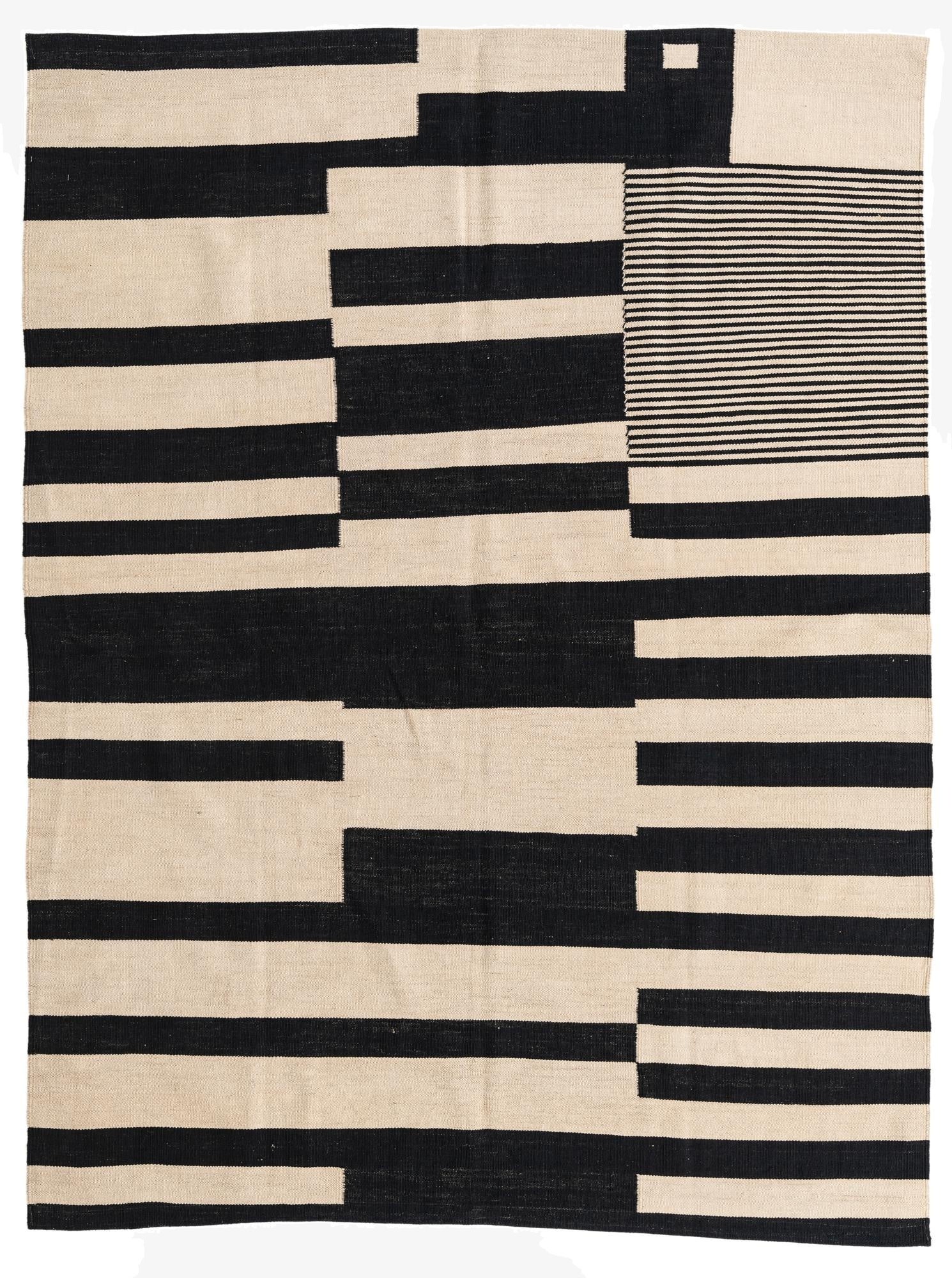  5' 10 x 7' 8  Hand Woven Kilim Modern Wool Rug