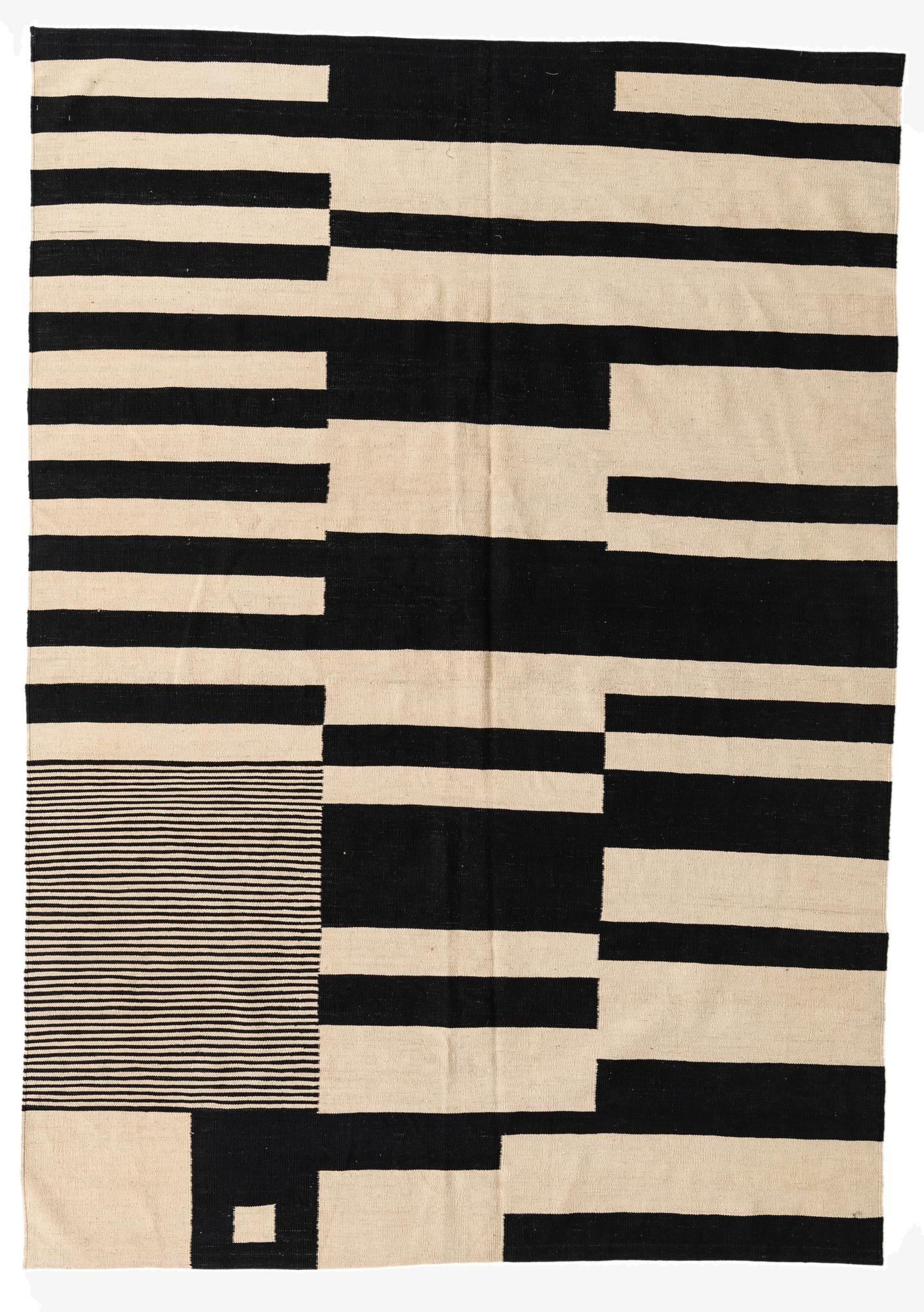  6' 10 x 9' 8  Hand Woven Kilim Modern Wool Rug