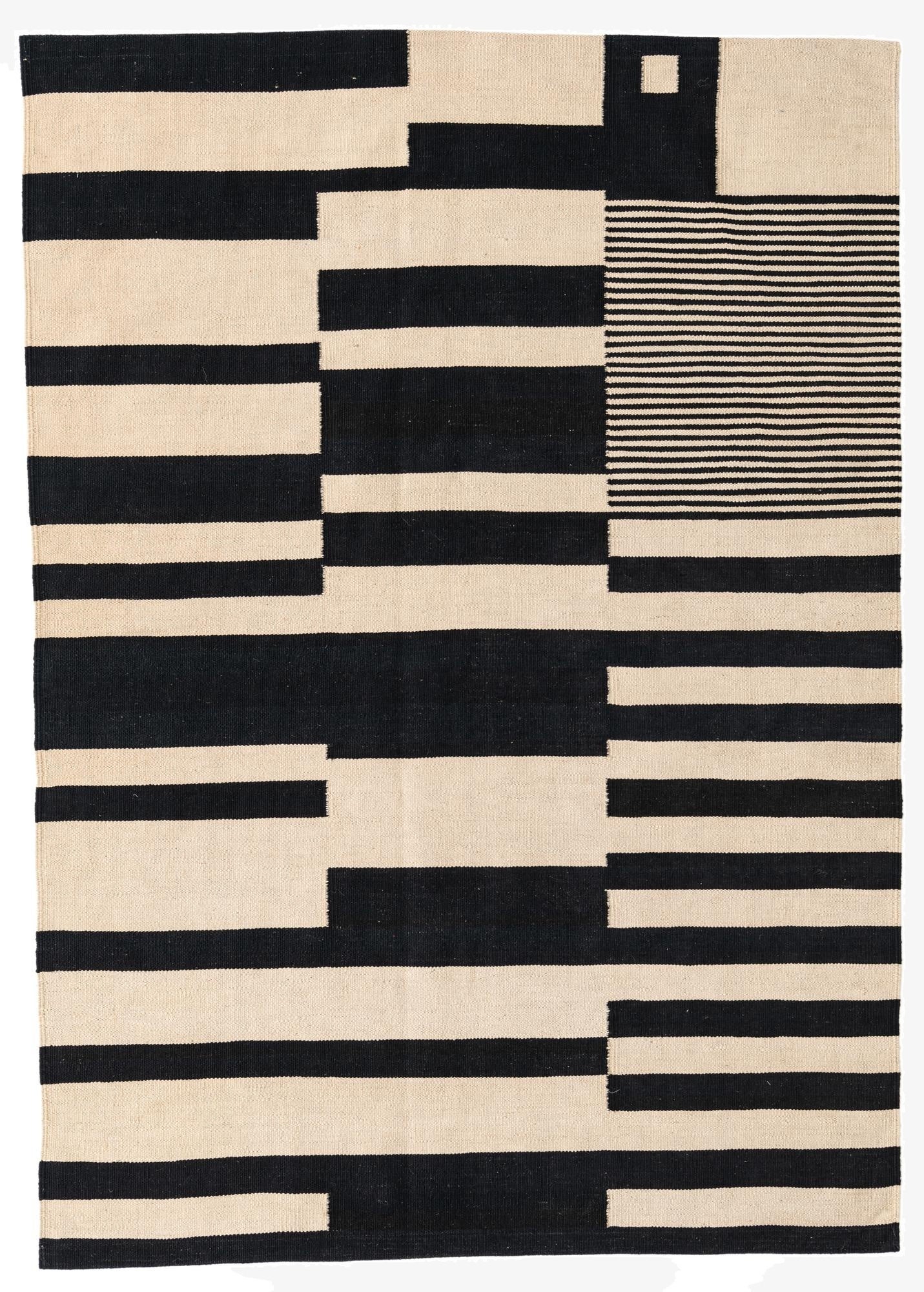  4' 7 x 6' 5  Hand Woven Kilim Modern Wool Rug