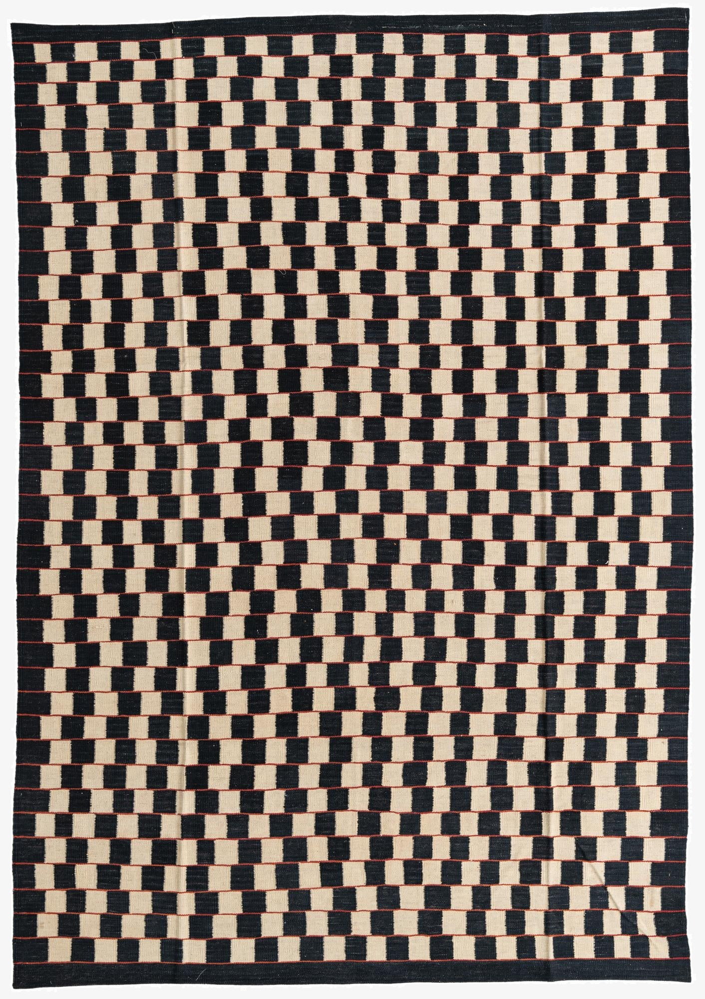  6' 8 x 9' 7  Hand Woven Kilim Modern Wool Rug