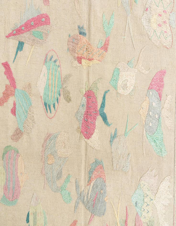 Detail image of  5' 5 x 7' 7  Hand Woven Kilim Suzani Wool Rug