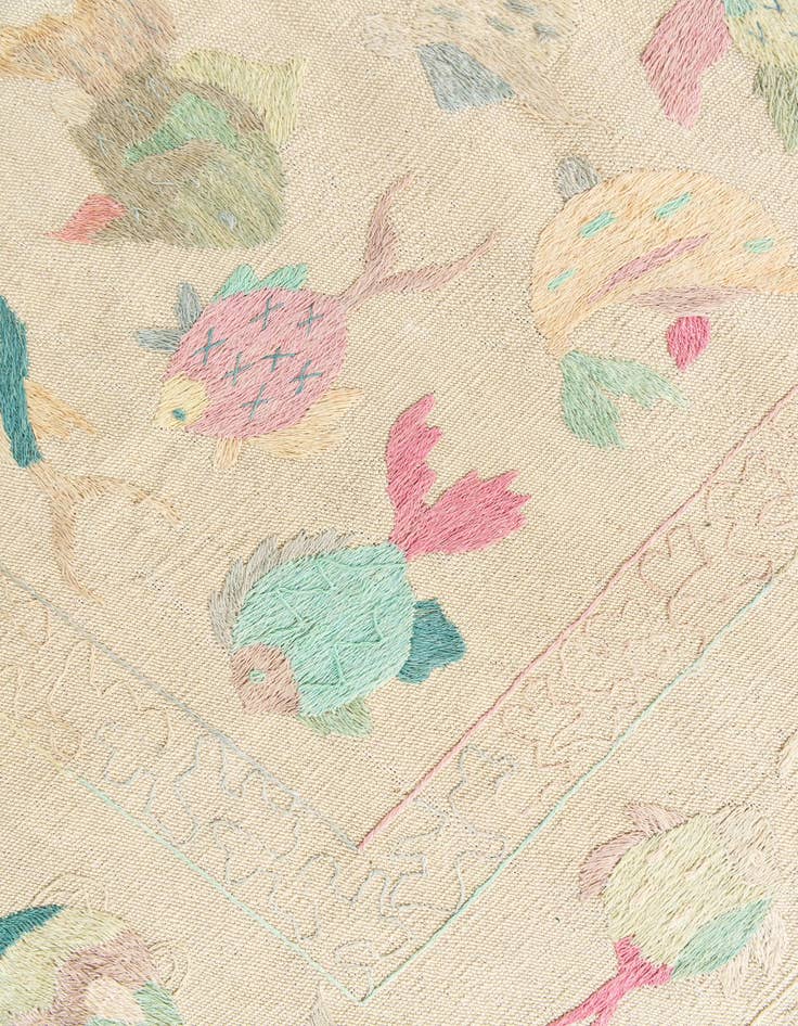 Detail image of  5' 5 x 7' 7  Hand Woven Kilim Suzani Wool Rug