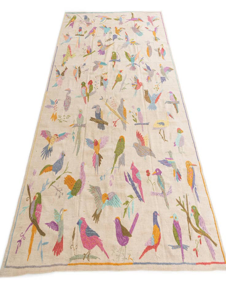 Detail image of  6' 9 x 9' 3  Hand Woven Kilim Suzani Wool Rug