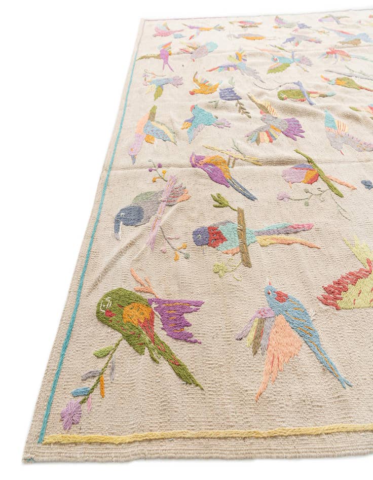 Detail image of  6' 9 x 9' 3  Hand Woven Kilim Suzani Wool Rug