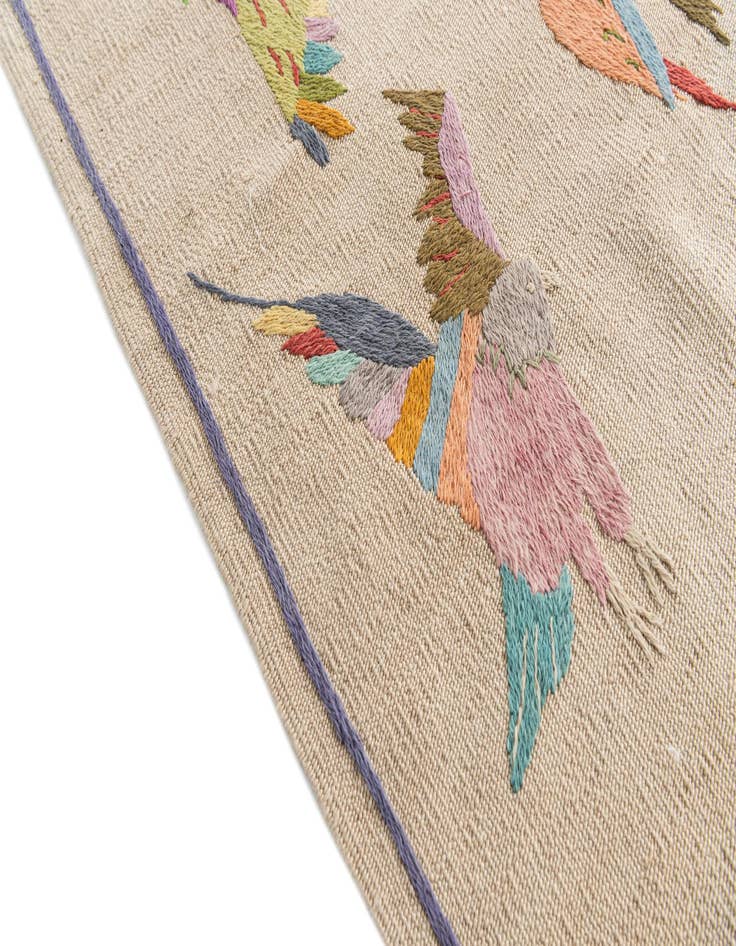 Detail image of  6' 9 x 9' 3  Hand Woven Kilim Suzani Wool Rug