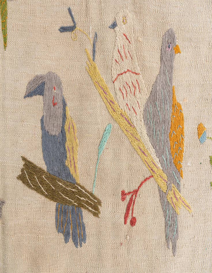 Detail image of  6' 9 x 9' 3  Hand Woven Kilim Suzani Wool Rug