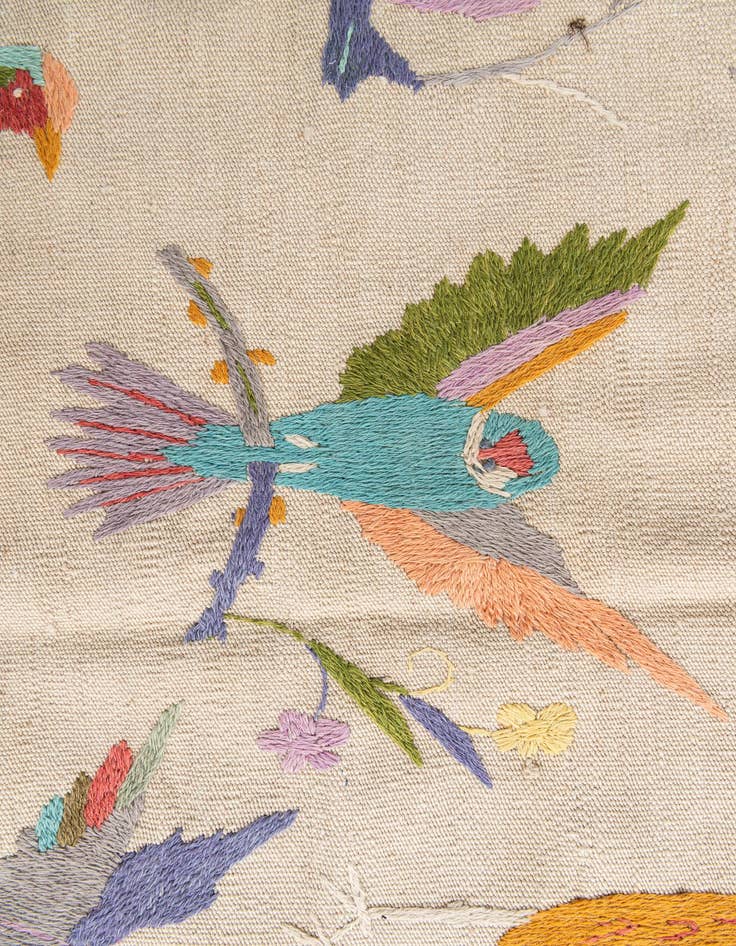 Detail image of  6' 9 x 9' 3  Hand Woven Kilim Suzani Wool Rug