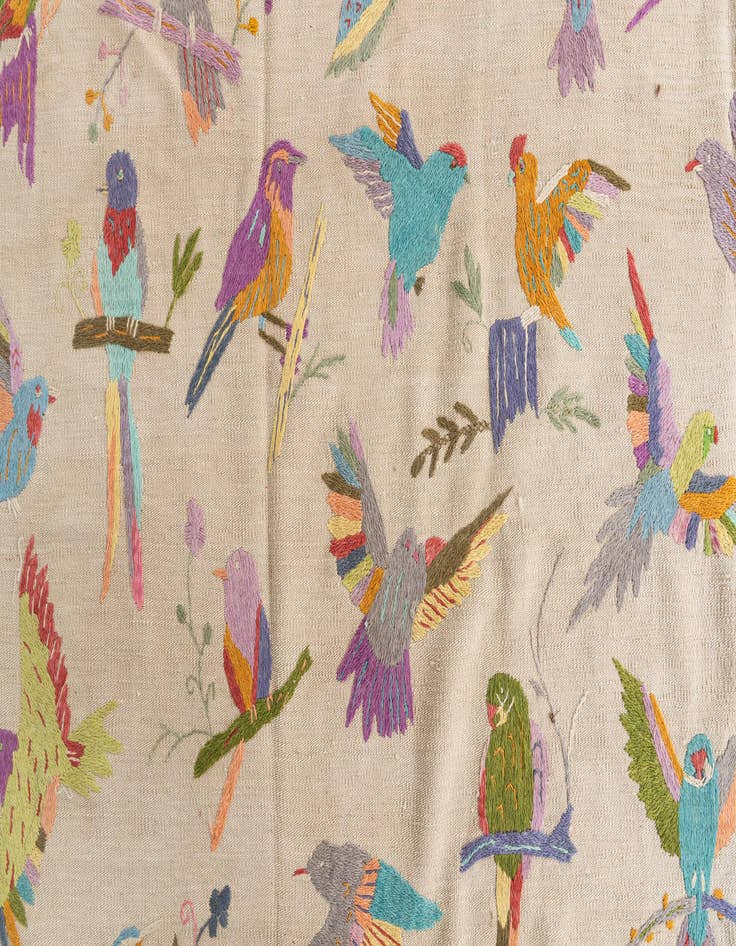 Detail image of  6' 9 x 9' 3  Hand Woven Kilim Suzani Wool Rug