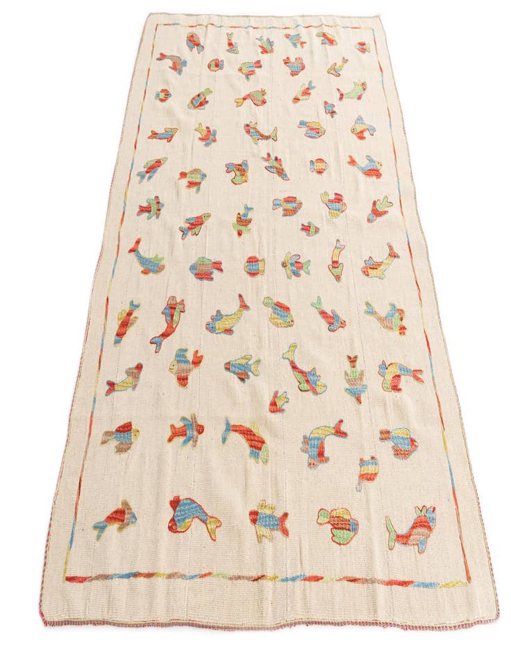 Detail image of  5' x 6' 5  Hand Woven Kilim Suzani Wool Rug