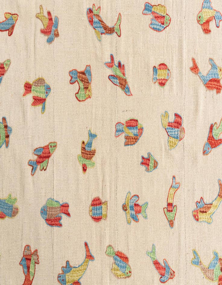 Detail image of  5' x 6' 5  Hand Woven Kilim Suzani Wool Rug