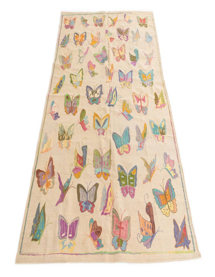 Detail image of  4' 10 x 6' 9  Hand Woven Kilim Suzani Wool Rug