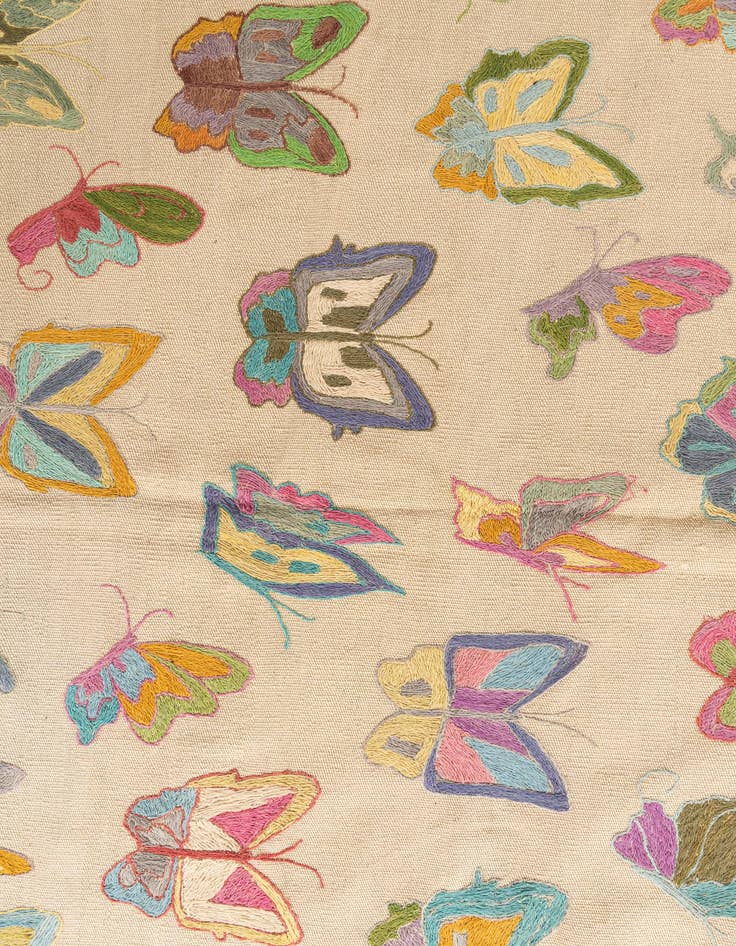 Detail image of  4' 10 x 6' 9  Hand Woven Kilim Suzani Wool Rug