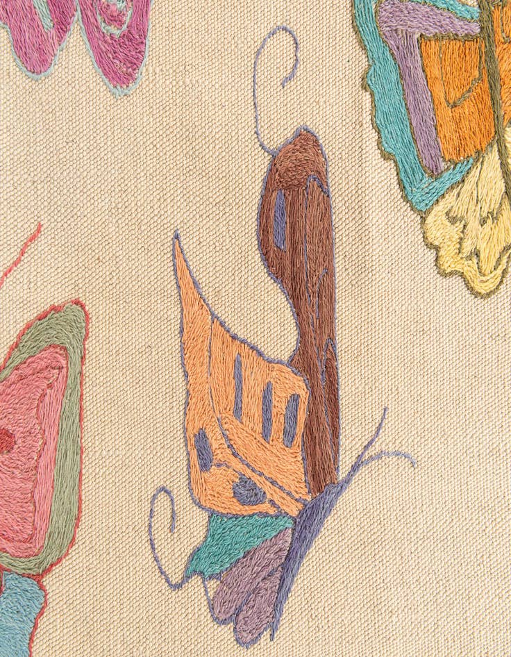 Detail image of  4' 10 x 6' 9  Hand Woven Kilim Suzani Wool Rug