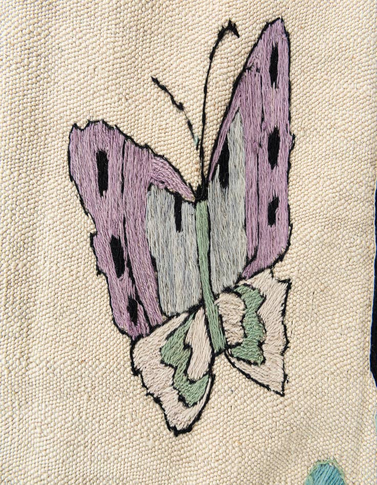 Detail image of  5' 9 x 7' 9  Hand Woven Kilim Suzani Wool Rug