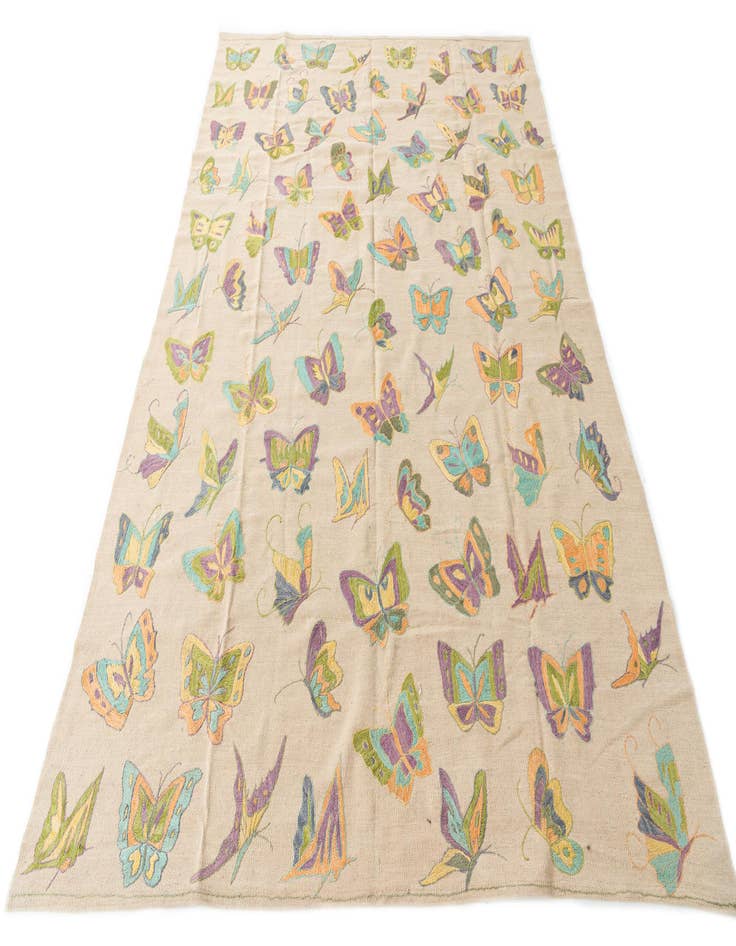 Detail image of  6' 5 x 9'  Hand Woven Kilim Suzani Wool Rug