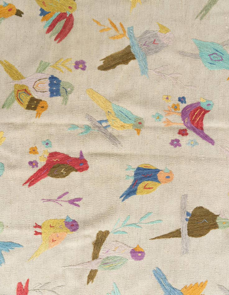 Detail image of  5' 1 x 6'  Hand Woven Kilim Suzani Wool Rug