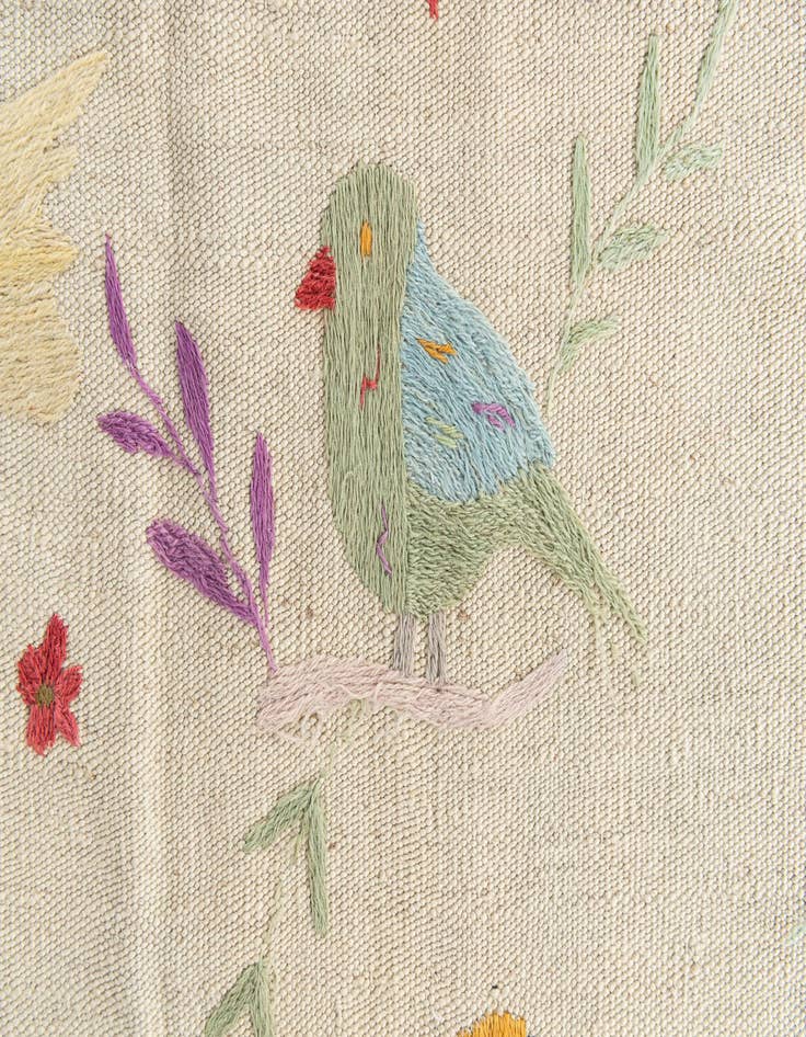 Detail image of  5' 1 x 6'  Hand Woven Kilim Suzani Wool Rug