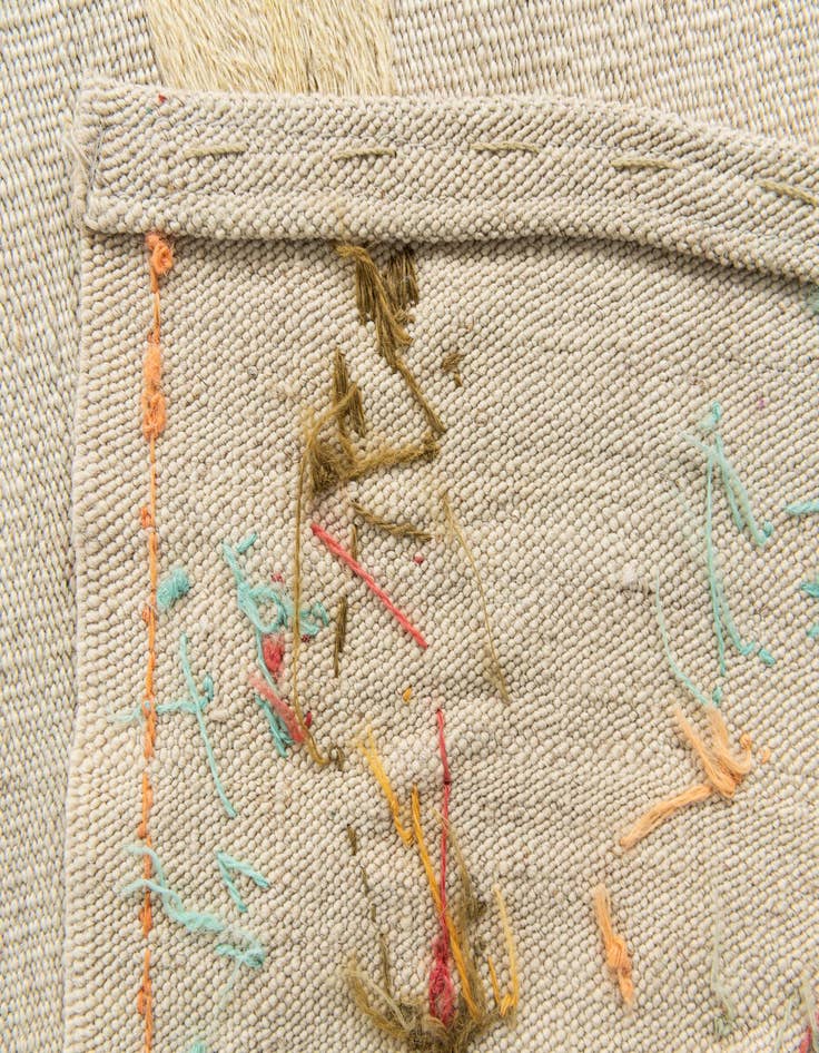 Detail image of  5' 1 x 6'  Hand Woven Kilim Suzani Wool Rug