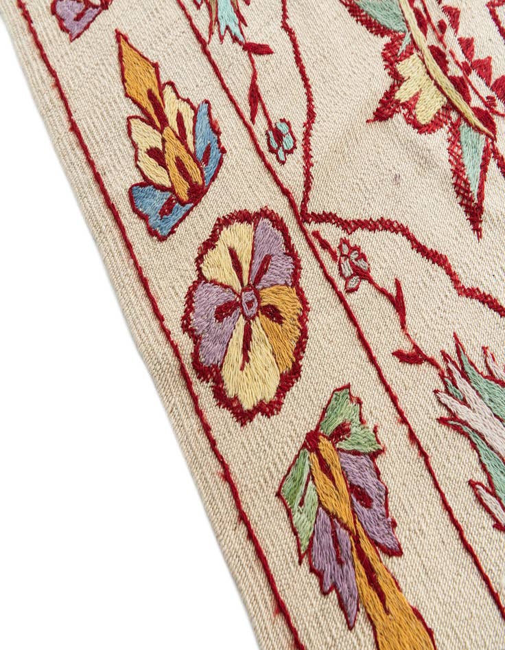 Detail image of  6' x 8'  Hand Woven Kilim Suzani Wool Rug