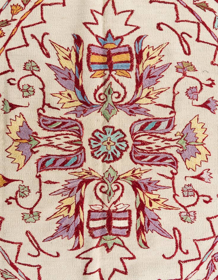 Detail image of  6' x 8'  Hand Woven Kilim Suzani Wool Rug