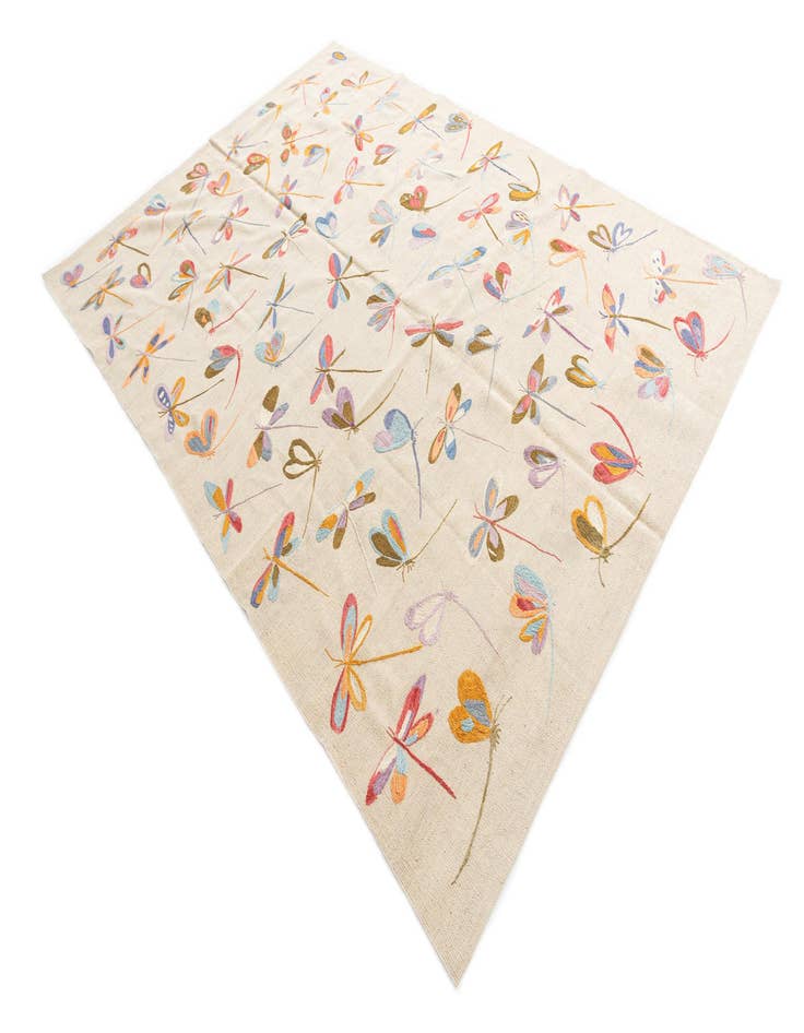 Detail image of  6' 7 x 9' 4  Hand Woven Kilim Suzani Wool Rug