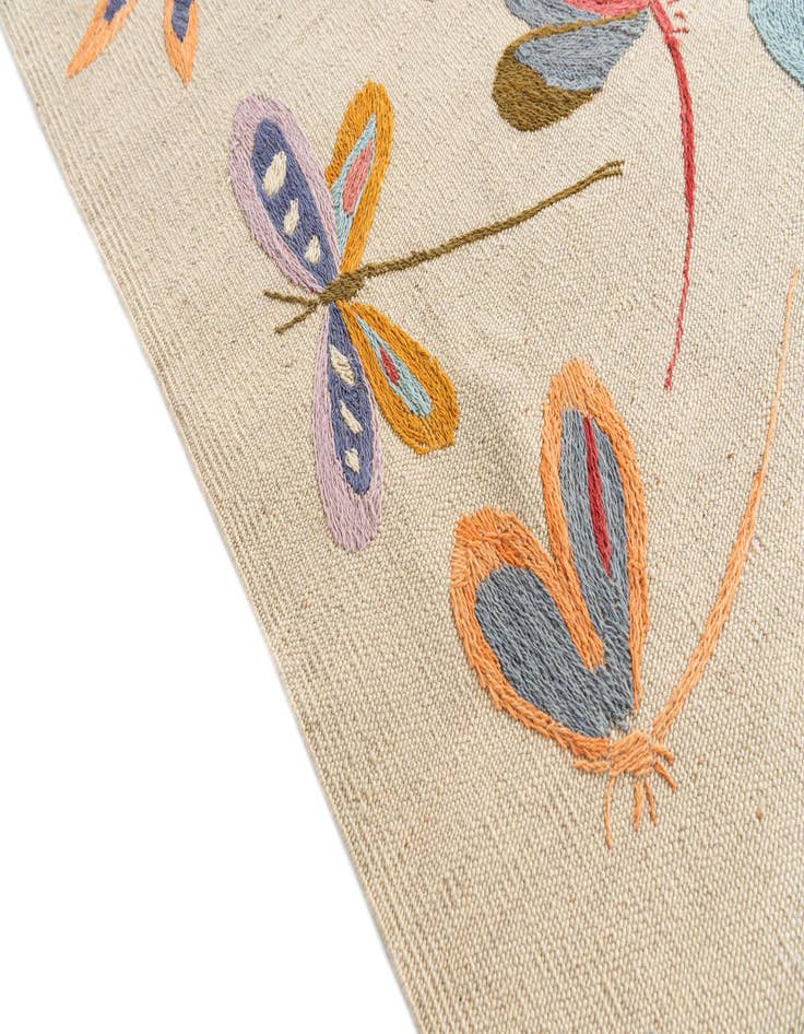 Detail image of  6' 7 x 9' 4  Hand Woven Kilim Suzani Wool Rug