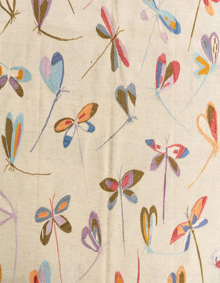 Detail image of  6' 7 x 9' 4  Hand Woven Kilim Suzani Wool Rug