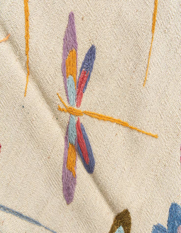 Detail image of  6' 7 x 9' 4  Hand Woven Kilim Suzani Wool Rug