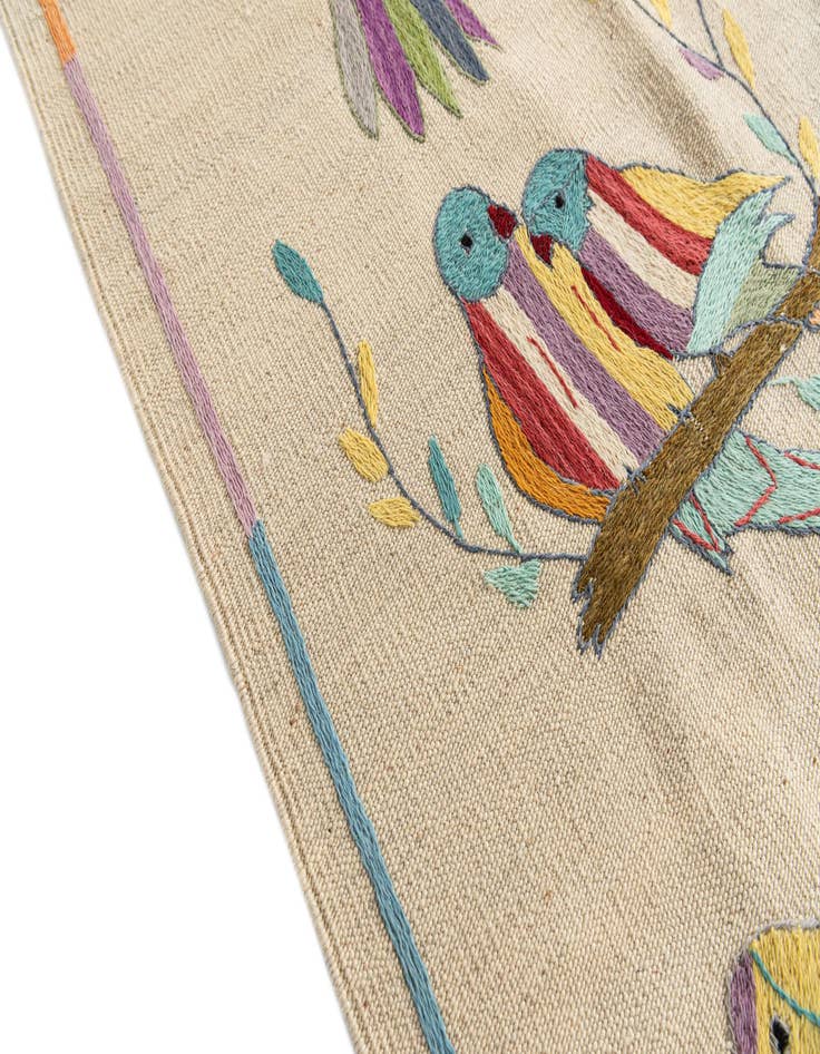 Detail image of  8' 2 x 9' 7  Hand Woven Kilim Suzani Wool Rug