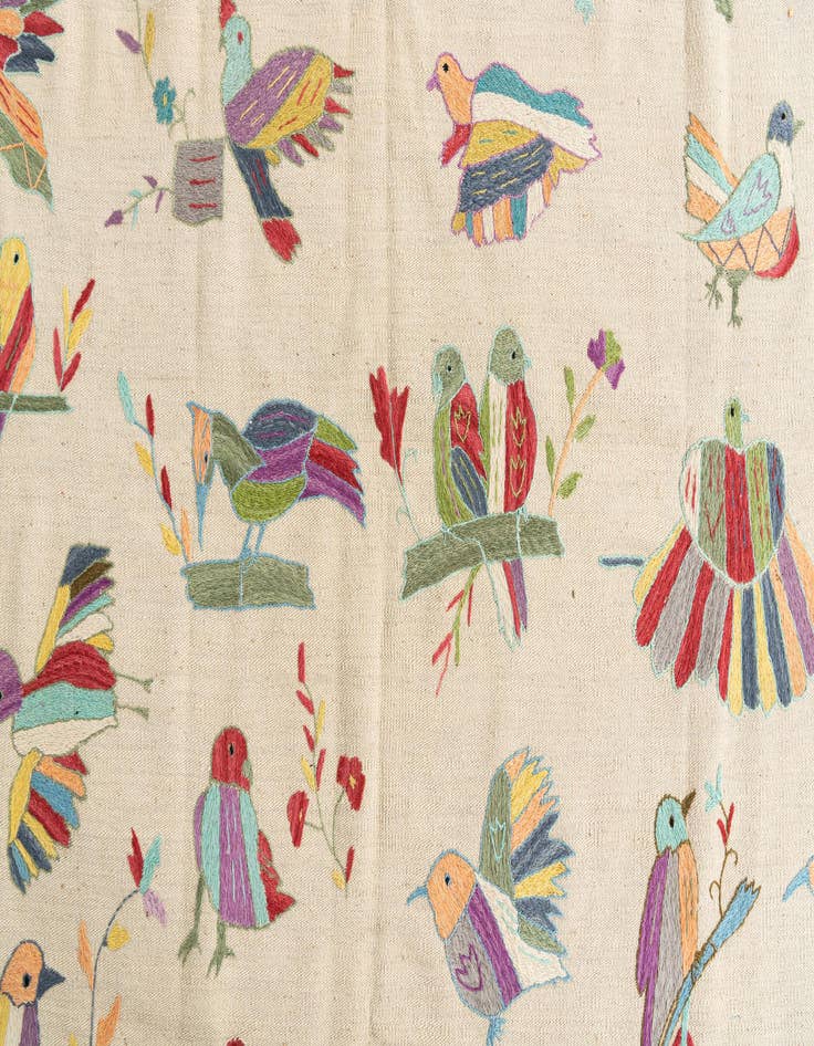 Detail image of  8' 2 x 9' 7  Hand Woven Kilim Suzani Wool Rug