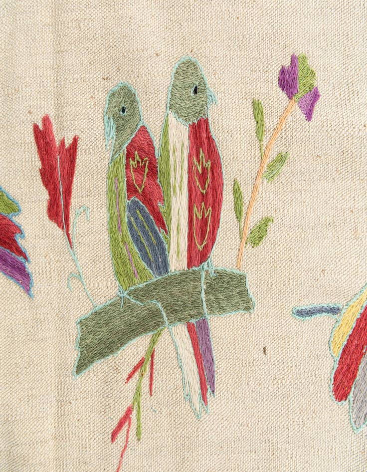 Detail image of  8' 2 x 9' 7  Hand Woven Kilim Suzani Wool Rug